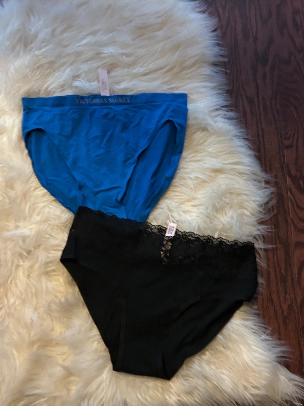 Victoria's Secret Blue and Black Bikini Brief Duo